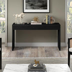 Henn&Hart 55'' Wooden Rectangular Fluted Console Table Entryway Table, Sofa Table for Entryway, Living Room, Couch, Hallway, or Office, Black Grain