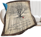 Christian Bible Tree of Life Throw Blanket - Religious Gifts and Decor for Women Men Adults - Soft Warm Cozy Fleece for Couch Sofa Bed 50"x40"