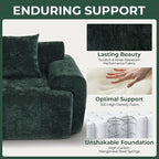 129.23”Modular Sectional Couch for Living Room, Modren L-Shape Cloud Sectional 4-Seater Sofa with Movable Ottoman, Woven Texture Upholstery Boneless Couch, No Assembly, Green