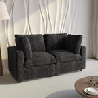 WJShome Cloud Sectional Couches for Living Room,67" Convertible Love Seat, 2 Seater Modular Sectional Sofa,Deep Seater Furniture Sets,Black