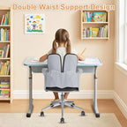 Ergonomic Office Chair Desk Chair Dual-backrest Computer Chair with Flexible Lumbar Support and Adjustable Height, 500lbs Extra Wide Seat with Wheels, for Home & Office Use Black