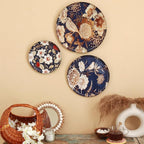 RITUALISTIC Oriental Bloom Madhubani Wall Plate for home decoration | Wall Decor item for living room | Metal wall Décor | Gift item for unisex | Wall Art| Home Décor & Christmas Gift Item|Set of 3