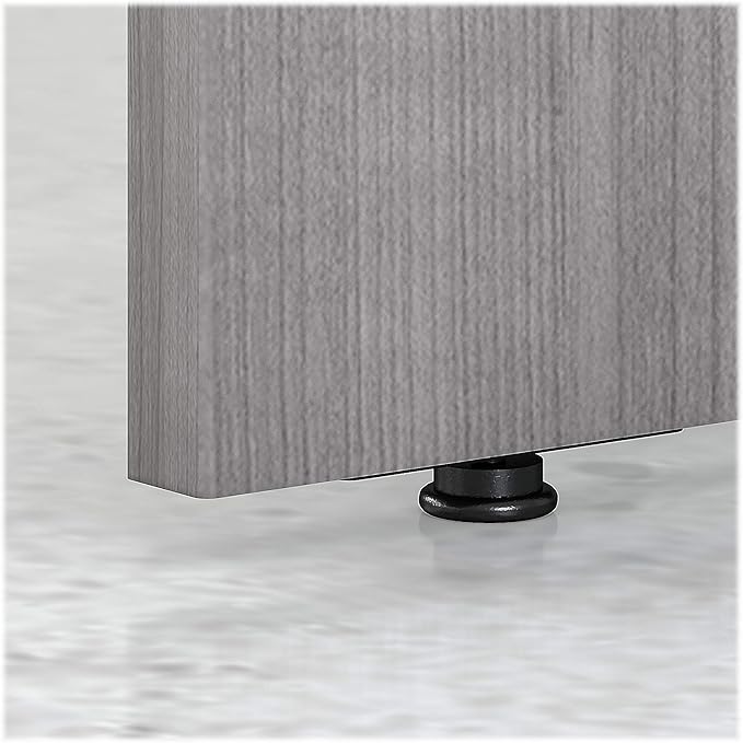 Bush Business Furniture Studio C 72W x 36D Bow Front Desk in Platinum Gray