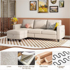 Youmumeub 79''Sectional Couch Couches for Living Room - L-Shaped 4-Seater Deep Sectional Sofa,Removable Covers,Suitable for The Living Room, Apartment or Office-Mocha Brown