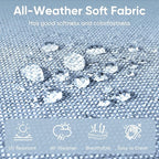 10-Piece Outdoor Patio Cushion Set - Fade & Water Resistant with Removable Olefin Cover, 22x24x4 Inch Memory Foam Cushions for Wicker Sectional Sofa – Baby Blue/Buckle