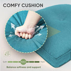 Outdoor Chair Cushion Set of 2, Waterproof Outdoor Seat Cushions 25x22 , Patio Chair Cushions for Outdoor Furniture, Couch Cushion Replacement, Include 2 Back & 2 Seat Cushions, Button/CyanBlue