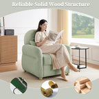 Modern Accent Chairs for Living Room, Comfy Chenille Armchairs with Storage, 33.5" W Single Reading Chairs for Bedroom, Study Room, Apartment, Tool Free Assembly, Sage Green