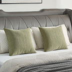 FUTEI Sage Green Chenille Throw Pillow Covers 22x22 Inch Set of 2,Soft Striped & Diamond Textured Cushion Cases,Modern Home Decor for Couch Living Room