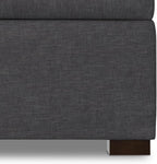 SIMPLIHOME Gabbie 36 inch Wide Contemporary Square Square Coffee Table Storage Ottoman in Slate Grey Polyester Linen, Assembled, for The Living Room, Entryway and Family Room