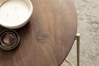 Kate and Laurel Ulani Modern Nesting Coffee Table; Set of 2; Walnut and Gold; 22.5 x 20.25; Decorative Sophisticated Mango Wood and Metal End Tables for Display and Storage