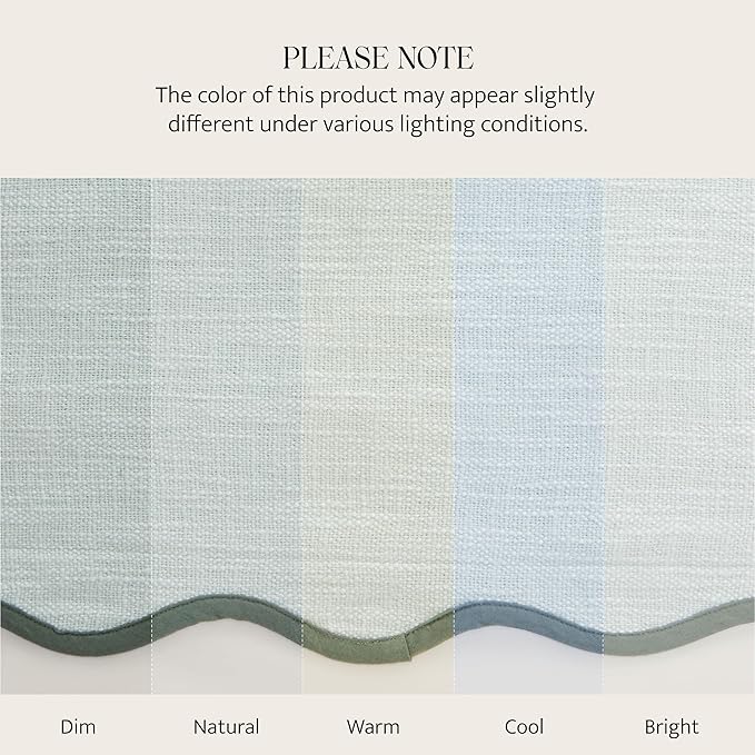 Double Stitch Scalloped Throw Pillow Covers - 100% Cotton Decorative Boho Pillow Covers 18 x 18, Made in India, Square Cushion Case, Grandmillennial Decor for Couch Sofa Living Room, Aqua Mint