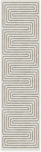 RUGGABLE x Jonathan Adler Machine Washable Modern Runner Rug – Labyrinth Camel/Ivory 2.5x10, Stain-Resistant, Non-Slip – Washable Rug for Hallway, Entryway, Living Room & Kitchen–with Standard Pad
