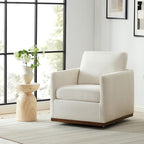 CHITA Swivel Accent Chair, FSC Certified Mid Century Modern Arm Chair for Living Room and Bedroom, Fully Assembled, Linen