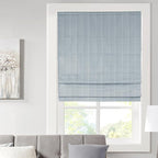 Madison Park Galen Cordless Roman Shade, 29"W x 64"H, Sheen Blue – Room Darkening, Thermal Insulated, Energy Efficient Window Blind with Subtle Sheen Basketweave Fabric for Privacy