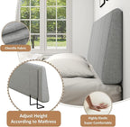 Queen Size Headboard Only-No Assembly, Upholstered Headboard Queen Size Linen Fabric Modern Style Headboards for Adjustable Bed Extra-Thick, Light Gray