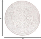 SAFAVIEH Area Rug 5' Round - Reflection Collection - Beige & Cream, Non-Shedding & Easy Cleaning, Ideal for Living Room, Bedroom (RFT665A)