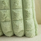 Neelvin Green Faux Fur Cozy Soft Plaid Decorative Throw Pillow Covers 18x18 inch Set of 2,Velvet Pillowcase Cushion Case for Sofa Couch