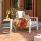 Outdoor Seat Cushions Set for Patio Furniture Deep Seating Patio Cushion Set Weather-Resistant Thick Cushions 23.6" W x 23.6" D x 5” T,Creamy White