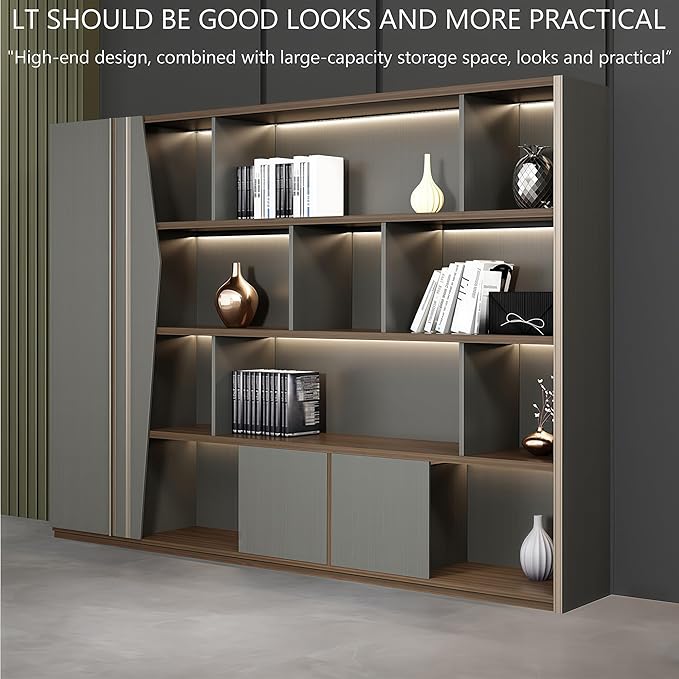 Modern Executive Desk, 102.4 inch L Shaped Desk with Storage, L Shape Corner Desk Drawers and Lockable Storage No Installation Required, Without Desk or Computer Chair (Filing Cabinet)