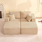 Chaise Lounge Chair, Boneless Couch for Living Room and Bedroom, Sleeper Couches Reading Chairs, Corduroy, Camel