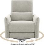 CHITA Power Recliner Chair Swivel Glider, FSC Certified Fabric Living Room Nursery Reclining Sofa Chair with Lumbar Support, Dove Grey