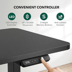 BANTI L-Shaped Standing Desk - 75 x 63 Inch Adjustable Corner Standing Desk with Charging Station - L Shape Sit Stand Table with Memory Controller, Splice Board for Home Office