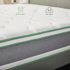 Novilla Queen Mattress, 12 Inch Hybrid Mattress in a Box, Innerspring Mattress with Gel Memory Foam for a Cool Sleep, Pressure Relief, Medium Firm Pillow Top Mattress, Groove