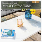 Sophia & William Patio Furniture Sets 5 Seats Outdoor Metal Conversation Sets 4 Pcs with 2 x Cushioned Swivel Sofa Chairs,1 x 3-Seat Sofa, 1x Marbling Metal Coffee Table Lawn Backyard Poolside Grey