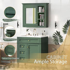 30" Bathroom Vanity with Matching Medicine Cabinet, Modern Sink Storage Cabinet with Drawers, Soft Closing Doors and Shelf, Bathroom Vanities with Sink & Mirror