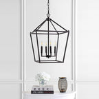 JONATHAN Y JYL7437A Pagoda Lantern Dimmable Adjustable Metal LED Pendant Classic Traditional Farmhouse Dining Room Living Room Kitchen Foyer Bedroom Hallway, 16 in, Oil Rubbed Bronze