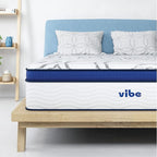 Vibe Quilted Hybrid Mattress, 12-Inch Innerspring and Pillow Top Gel Memory Foam Mattress, Fiberglass Free, CertiPUR-US Certified Bed in a Box, Twin XL, White