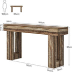 Tribesigns Console Table, 63" Farmhouse Entryway Table, Rectangular Wooden Accent Console for Entrance, Hallway & Living Room (Mottled Gray Brown)
