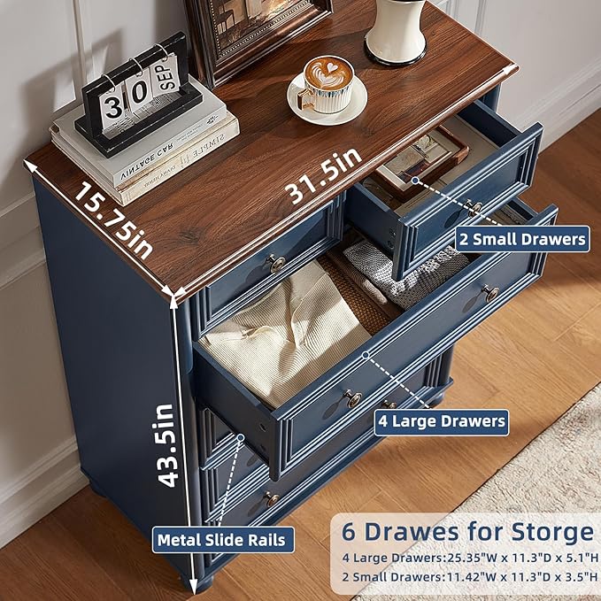 Dressers and Night Stand Set of 3, Wood 43.5" Tall Dresser and 18" Wide with Charging Station Chest of Drawers, Roman Column Nightstand Set of 2, Bedroom Furniture Dresser Suites for Home Living Room