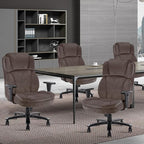 CLATINA Big and Tall Fabric Home Office Chair, Extra Wide Seat, Heavy Duty Ergonomic Executive Cloth Desk Chair with Wheels and Padded Armrests, High Back Computer Task Chair, Black, 500 LBS Capacity