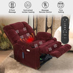 EONIX Dual Motor Lay Flat Power Lift Recliner Chair for Elderly, Electric Recliner Lift Chairs for Adults with Cup Holders, 400lbs Heavy Duty Power Recliner Sofa with Heat and Massage, Burgundy