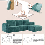 EASE MOOSE Boneless Modular Cloud Couch, Oversized U-Shaped Sectional Sofa for Living Room with Ottoman, Extra Large Movable Couches, 6-Deep-Seat Sofas for Bedroom, Apartment, Chenille (Blue)