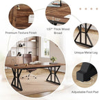 Tribesigns 70.86-Inch Large Executive Desk, Industrial Home Office Computer Desk, Simple Long Writing Study Table Business Furniture (Brown/Black)
