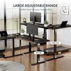 SANODESK 63-Inch Large Dual Motor L-Shaped Electric Height Adjustable Standing Desk - Reversible Panel - Black Top/Black Frame - Ideal for Gaming, Home Office or Computer Workstation