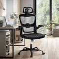 MAISON ARTS Ergonomic Office Chair, Breathable Mesh Computer Chair with Lumbar Support and Flip up Armrests, Black High Back Office Chair Executive Desk Chair with Wheels for Home Office