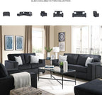 Signature Design by Ashley Altari Modern Loveseat with 2 Accent Pillows, Dark Gray