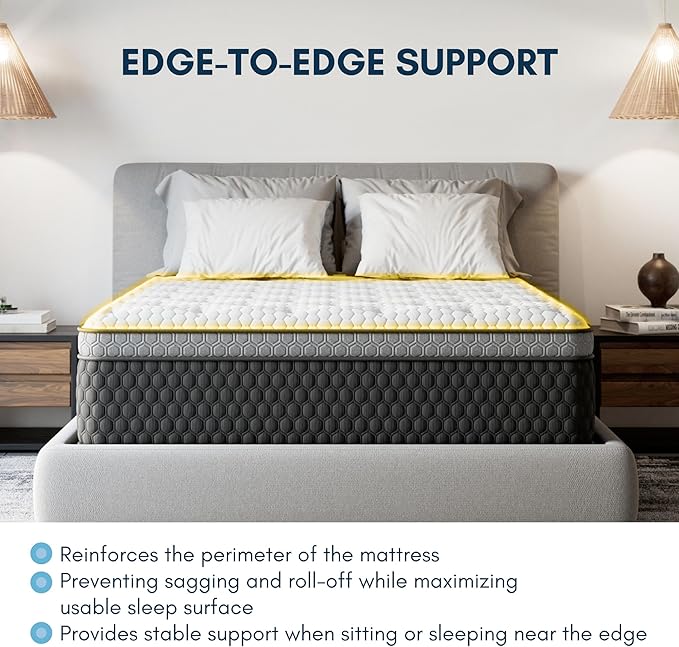 Diamond Mattress EquaLite Copper Cooled Hybrid Mattress, Twin XL Mattress 11-inch Firm, Greenguard Gold, CertiPUR-US Certified, Fiberglass-Free, Made in USA