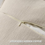 FUTEI Beige Chenille Throw Pillow Covers 16x16 Inch Set of 2,Edges Double-Stitched Cushion Cases,Modern Home Decor for Couch Living Room