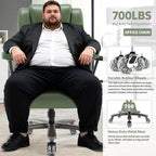 Big and Tall Office Chair 700lbs- Large High Back Executive Computer Desk Chair with 3D Flip-Up Arms, Adjustable Lumbar Support, Extra Wide Plus Size Seat, Heavy Duty Metal Base & Quiet Rubber Wheels