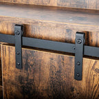 Over The Toilet Storage Cabinet, Behind Toilet Bathroom Organizer with Adjustable Shelves, Above Toilet Organizers with Barn Door, Space Saver for Restroom, Bathroom, Laundry, Rustic