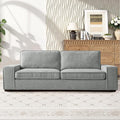 RISAR 88.58" Modern Sofa for Living Room, Chenille Couch with Removable Cover & Spring Cushions, Solid Wood Frame, Easy Assembly for Small Spaces (Light Gray)