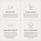 Branch Ergonomic Chair - A Versatile Desk Chair with Adjustable Lumbar Support, Breathable Mesh Backrest, and Smooth Wheels - Experience Optimal Comfort and Support - Baltic