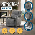 Power Lift Recliner Chair for Elderly - Electric Powered Recliner with Zero Gravity, 360 lbs Capacity, Extended Leg Support, USB, Supportive Design for Seniors, Dark Gray