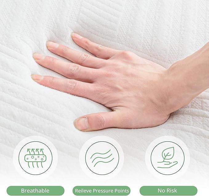 10 Inch RV Mattress Short King, Cooling Gel Green Tea Mattress for RVs, Campers & Trailers, CertiPUR-US Certified, Designed & Assembled in The USA, Medium Firm, 75"×72"×10"