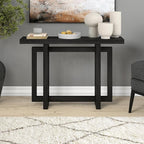Henn&Hart 44'' Wooden Rectangular Console Table Entryway Table, Sofa Table for Entryway, Living Room, Couch, Hallway, or Office, Black Grain