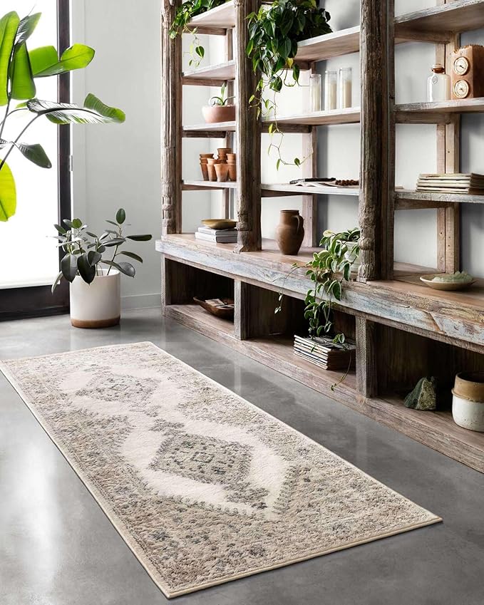 Loloi Teagan Collection TEA-02 Oatmeal/Ivory 7'-11" x 10'-6" Area Rug, Large, Soft Neutral Rug, High-Traffic for Living Room, Bedroom, Home Office, Dining Area